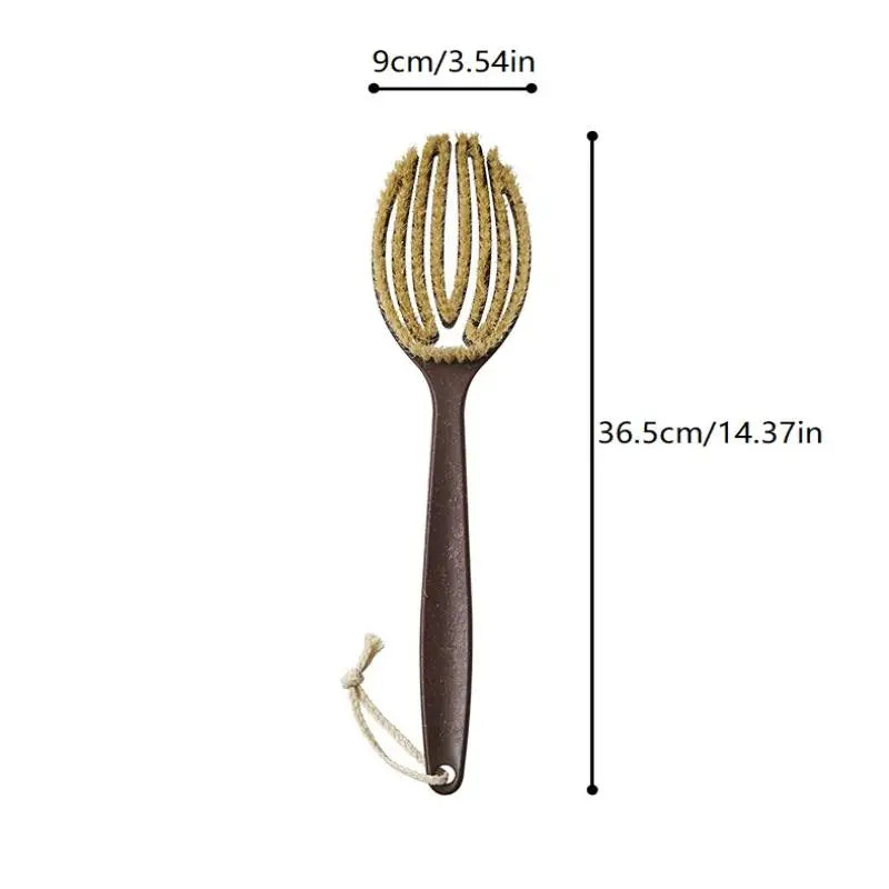 【A-Nice】Bath Shower Brush Bathing Brush Dry Skin Body Soft Natural Bristle Massager Care Tool Soft Natural Bristle PE Handle