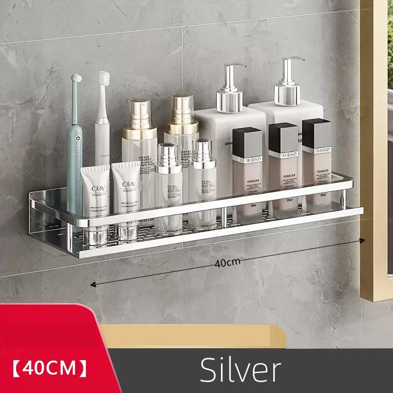Bathroom Shelf Organizer 30-50CM Shower Storage Rack Silver Space Aluminum Toilet Shampoo Holder Bathroom Accessories