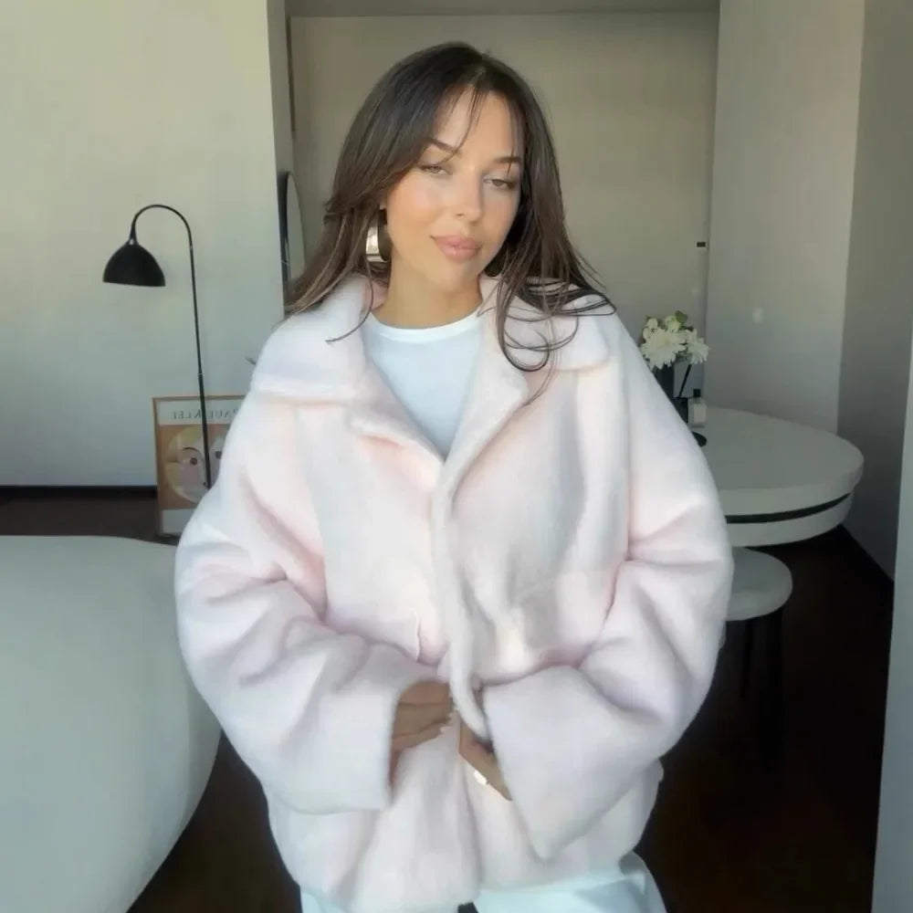 Women's Woolen Coat Fashionable Loose Furry Temperament High-end Soft Glutinous Autumn and Winter New Item SwiftNest