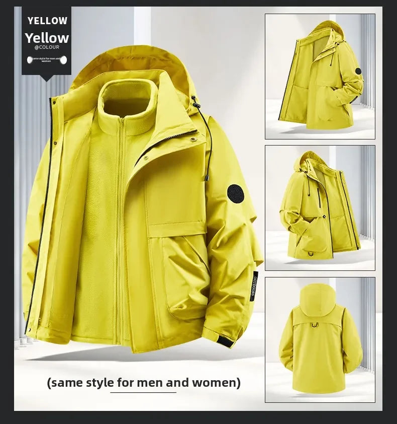 Jacket men's jacket jacket autumn and winter jacket three-in-one outdoor sports jacket fleece jacket inner jacket jacket
