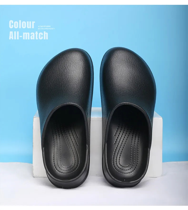 Men Slippers Couples Garden Clog Women Water Proof Chef Shoe Comfortable Sandal Slippers For Pet Workers Outdoor Fishing Shoes