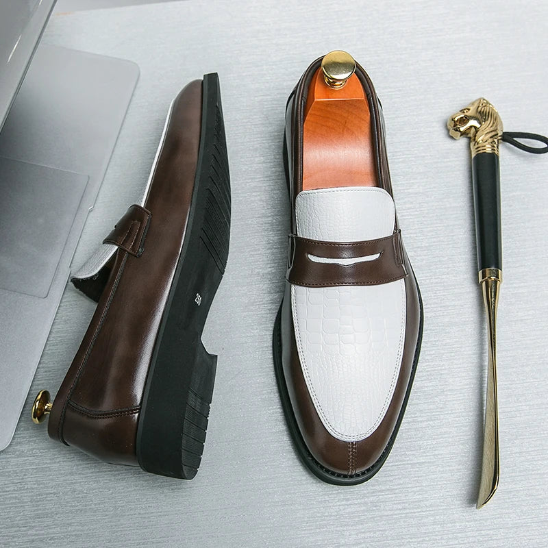 Male Luxury Business Oxford Leather Designer Mens Classic Smile Formal Dress Shoes for Men Falts Office Wedding Flats Footwear