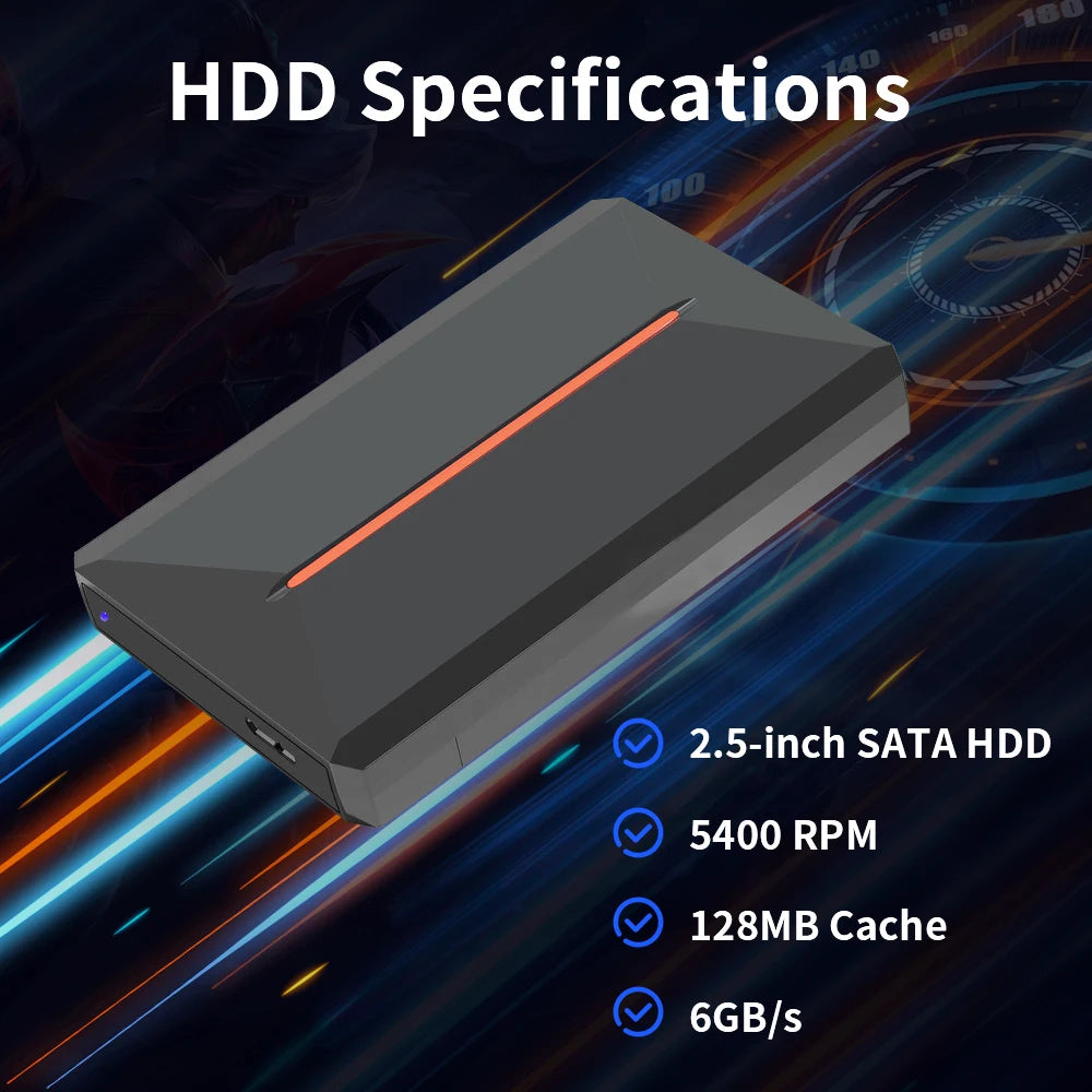 Hyper Base Lbox 500GB Gaming Hard Drive For PS4/PS3/PS2/Wii/Wiiu/Gamecube/Saturn With 3700+ Games Plug&Play For Win PC Launchbox