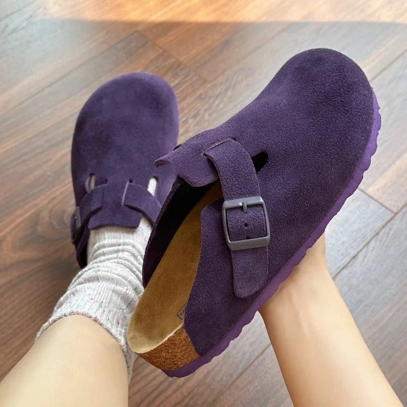 Women's Suede Mules Clogs Slippers Soft Insole Sandals With Arch Support Shoes Outdoor Beach Suede Clogs Slippers Slides For Men