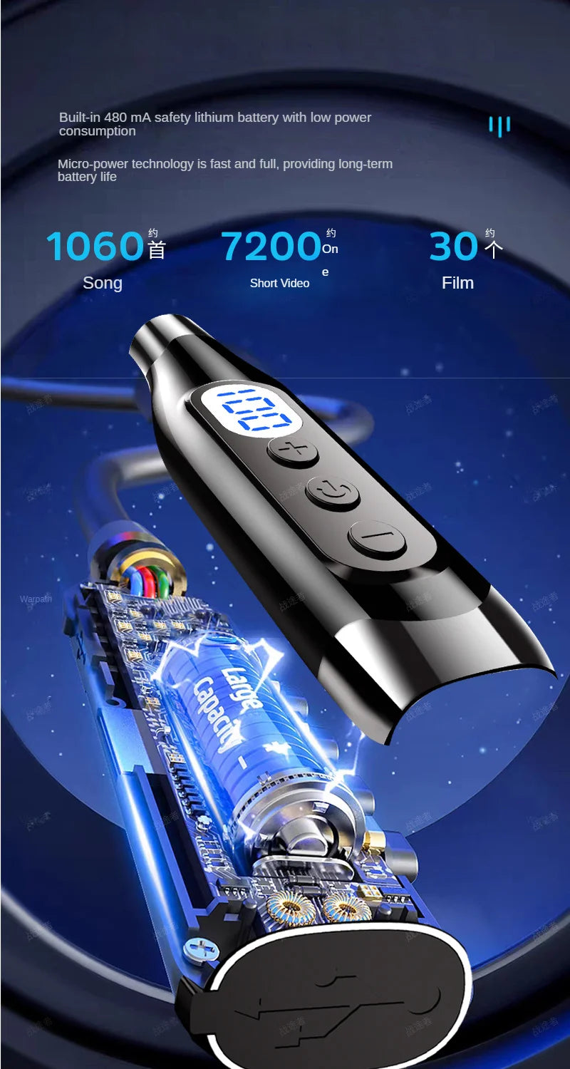 Bluetooth Headset Wireless Headphone LED Digital Display Neck-hanging Headphone Be Inserted Card Bluetooth Earbuds Sport Running