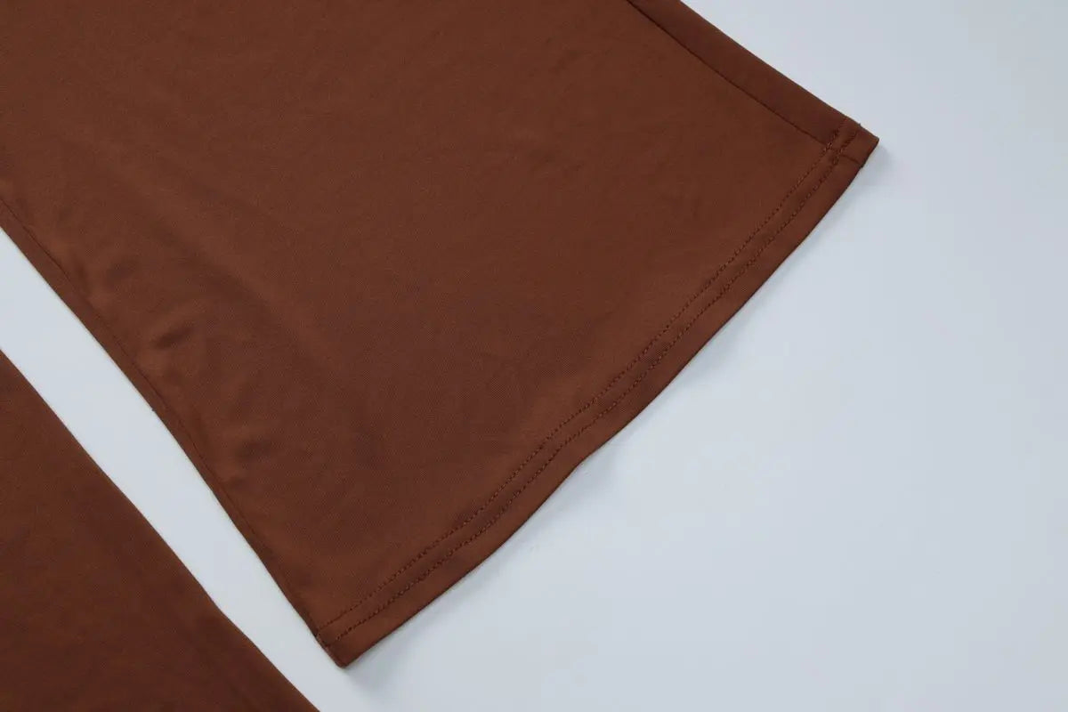 Women's Clothing 2025 Autumn Solid Color Long-sleeved Deep V-neck Fashion Pleated Slim-fit Jumpsuit