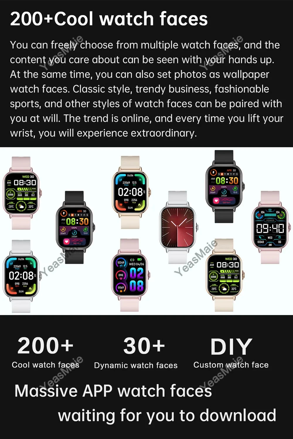 ساعة ذكية رياضية خارجية 2025 للنساء والرجال، ساعة لقياس معدل ضربات القلب وضغط الدم والأكسجين، خلفية شاشة، ساعات ذكية مزودة بخاصية الاتصال اللاسلكي وبلوتوث