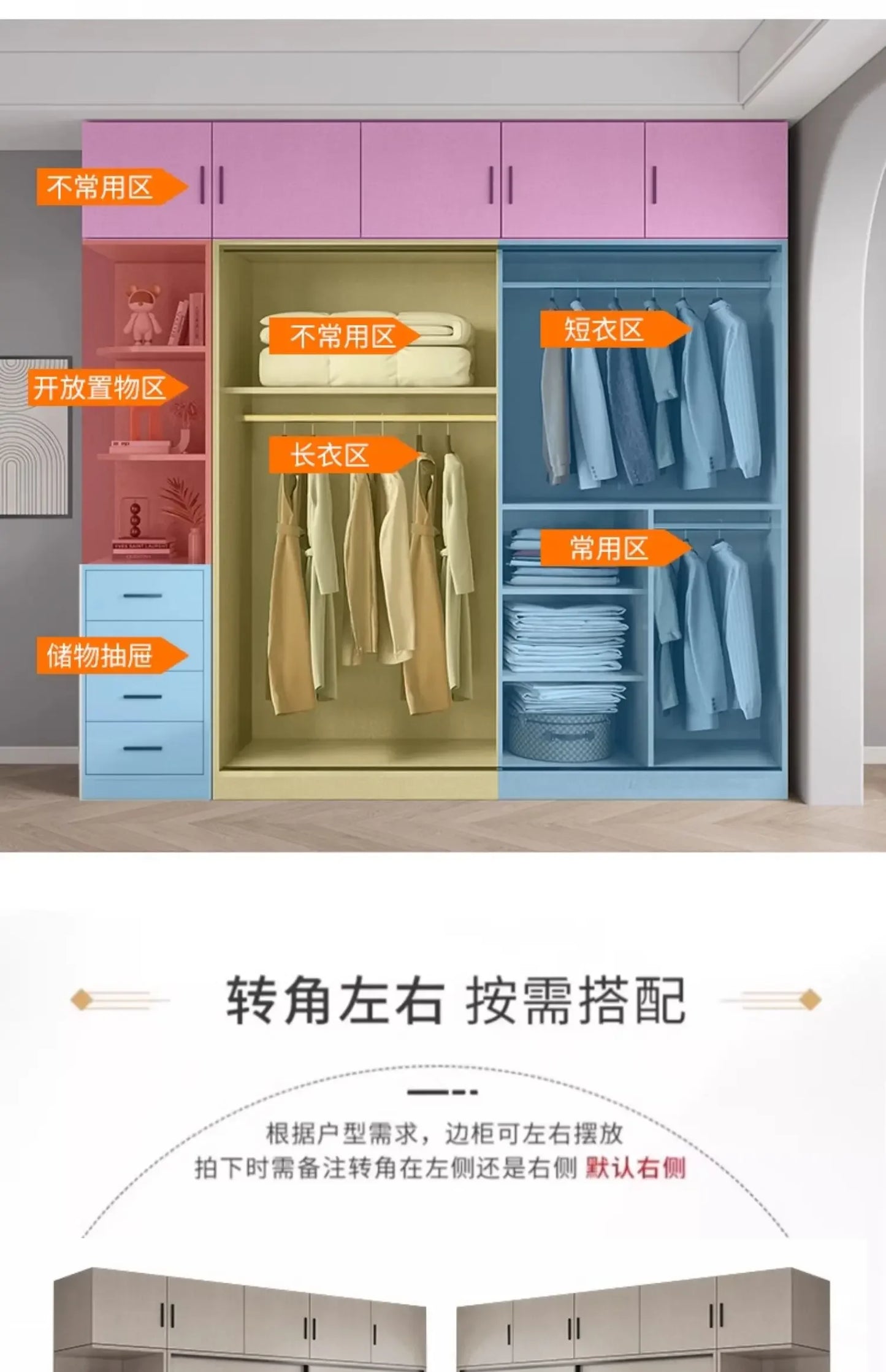Multifunction Storage Wardrobe Storage Shirts Bedroom Cupboard Clothes Partitions Rangement Armoire Wardrobes Furniture
