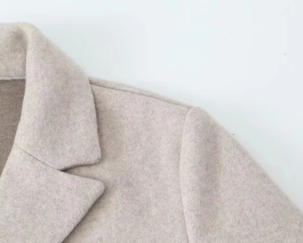 2025 women's wear  new European style women's wear new fashion casual temperament simple cloth coat coat wool coat