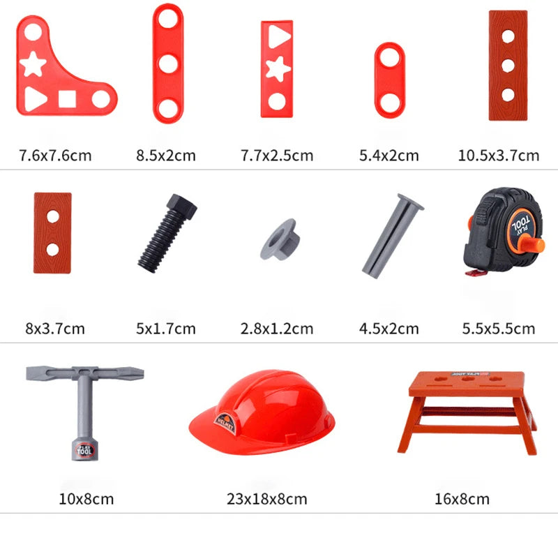 مجموعة أدوات الأطفال، ألعاب تعليمية، أدوات إصلاح محاكاة، ألعاب حفر بلاستيكية، ألعاب ألغاز هندسية تعليمية، هدايا للأولاد