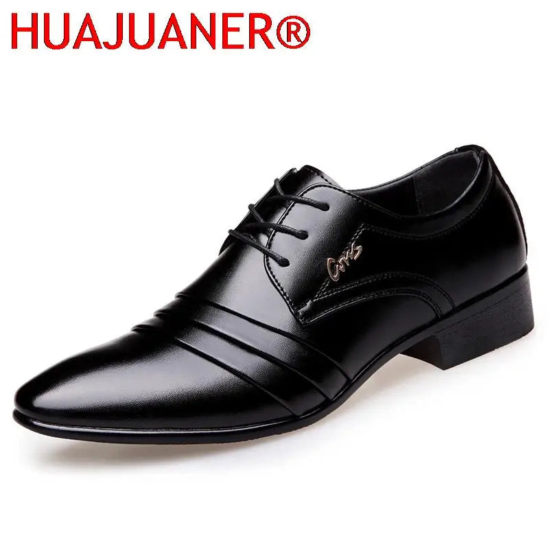 New Fashion Mens PU Leather Shoes Wedding Business Dress Nightclubs Oxfords Breathable Working Lace Up Shoes