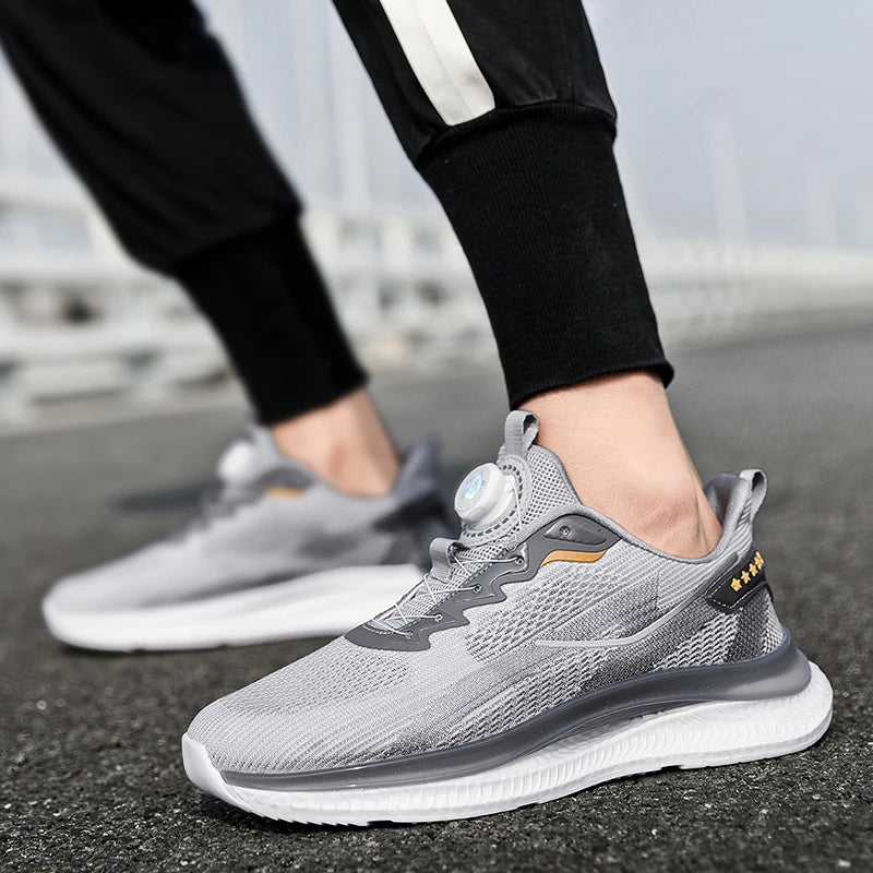 Men's Outdoor Running Shoes with Shock Absorption, Lightweight, Breathable, and Suitable for Casual Sports Activities.