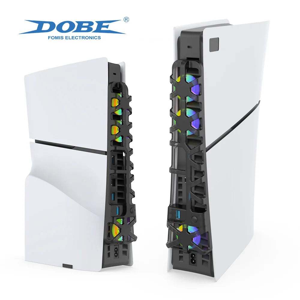 DOBE Cooling Fan for PS5 Slim Disc Edition/Digital Edition with RGB Lighting and USB 3.0 Port TP5-3538S SwiftNest