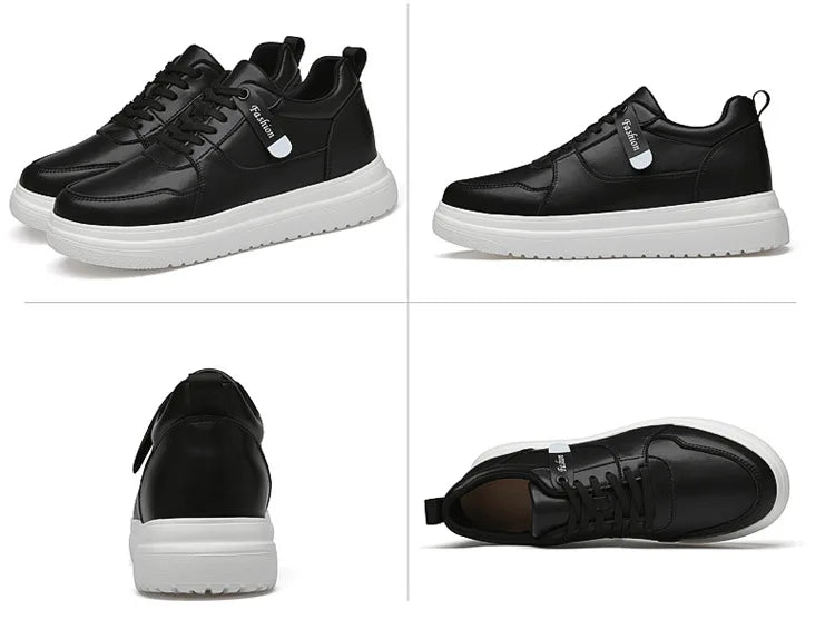 Fashion Men Casual Shoes Men Low Cut Sneakers Breathable Height Increasing Shoes 6/8/10CM Thick Sole Hard-Wearing Male Footwear