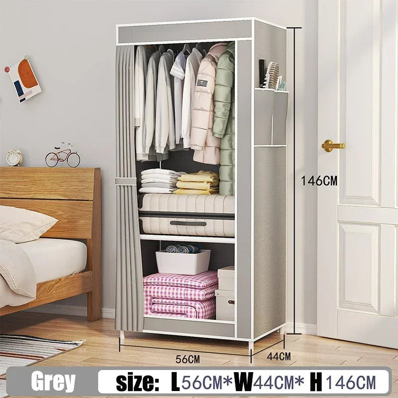 Dustproof Wardrobe Simple Storage Cabinet Multi Layer Storage Bedroom Save Space Armoire Large Capacity Dampproof Cloth Wardrobe