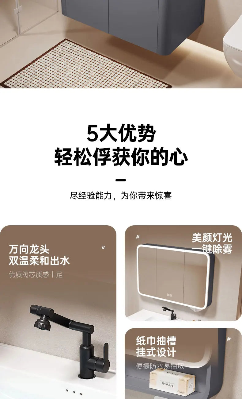 Standing Storage Bathroom Cabinet Shelf Light Mirror Organizer Bathroom Cabinet Vanity Shower Rack Banyo Dolabi Furniture