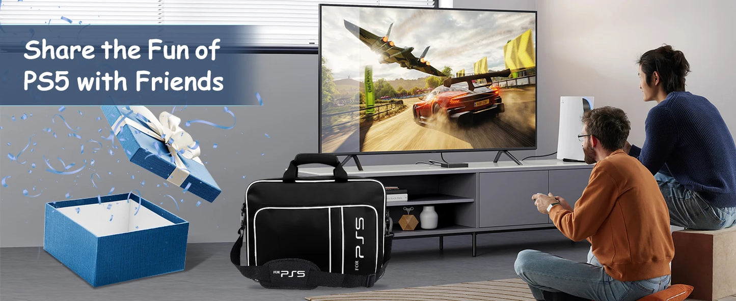 For PS5 Travel Case for PS5 Protective Case Bag Suitable for PS5 Disc/Digital Edition Console, Controllers, Game Cards, Headset