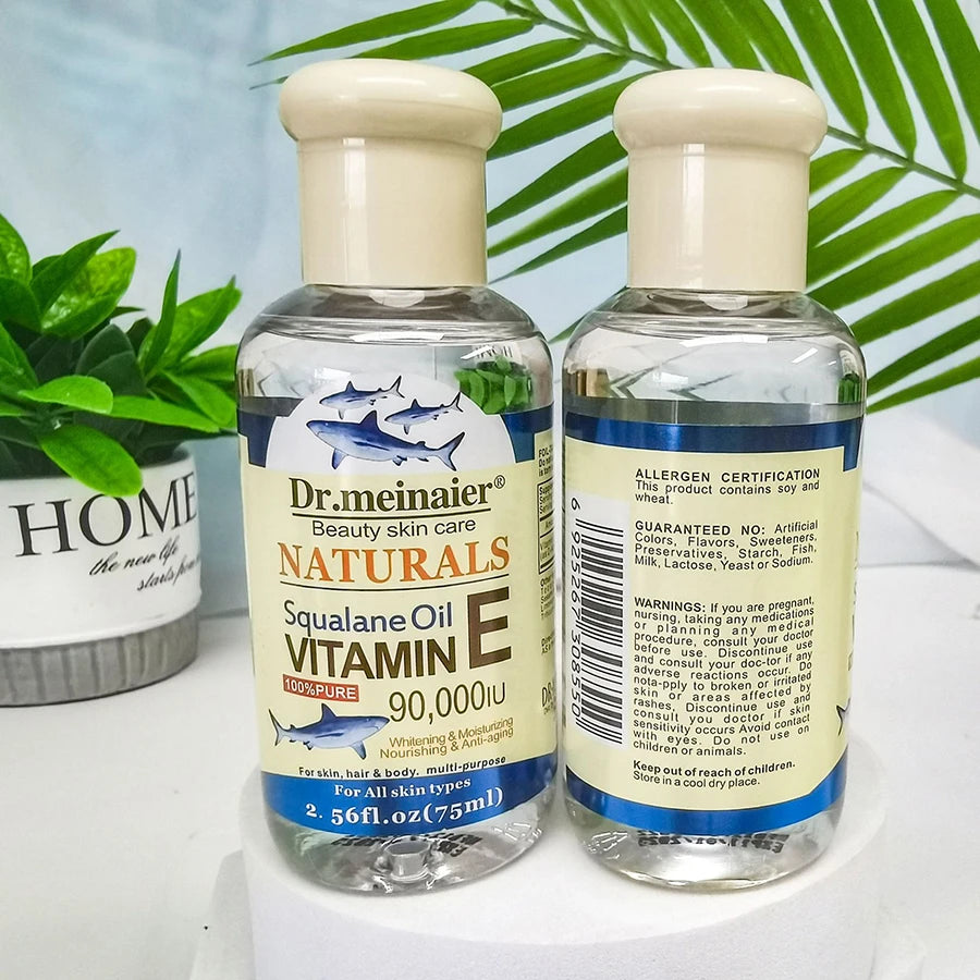 Vitamin E Face Essence Oil Morning & Night Whitening Shrink Pores Anti Wrinkle Aging Freckle Repair Face Skin Care Essence 75ml