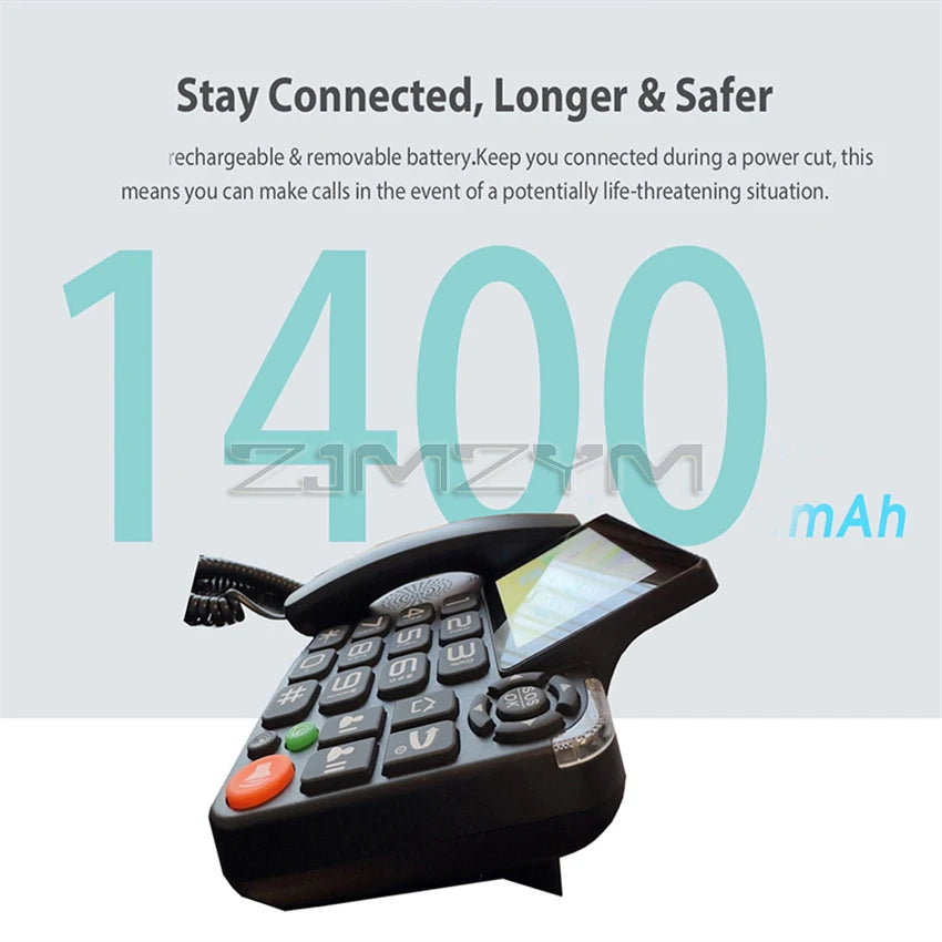 هاتف فيديو لاسلكي ثابت يعمل بنظام Android LTE وشبكة 4G SIM وهاتف فيديو عالمي لكبار السن وواي فاي وشاشة تعمل باللمس وهاتف منزلي ومكتب