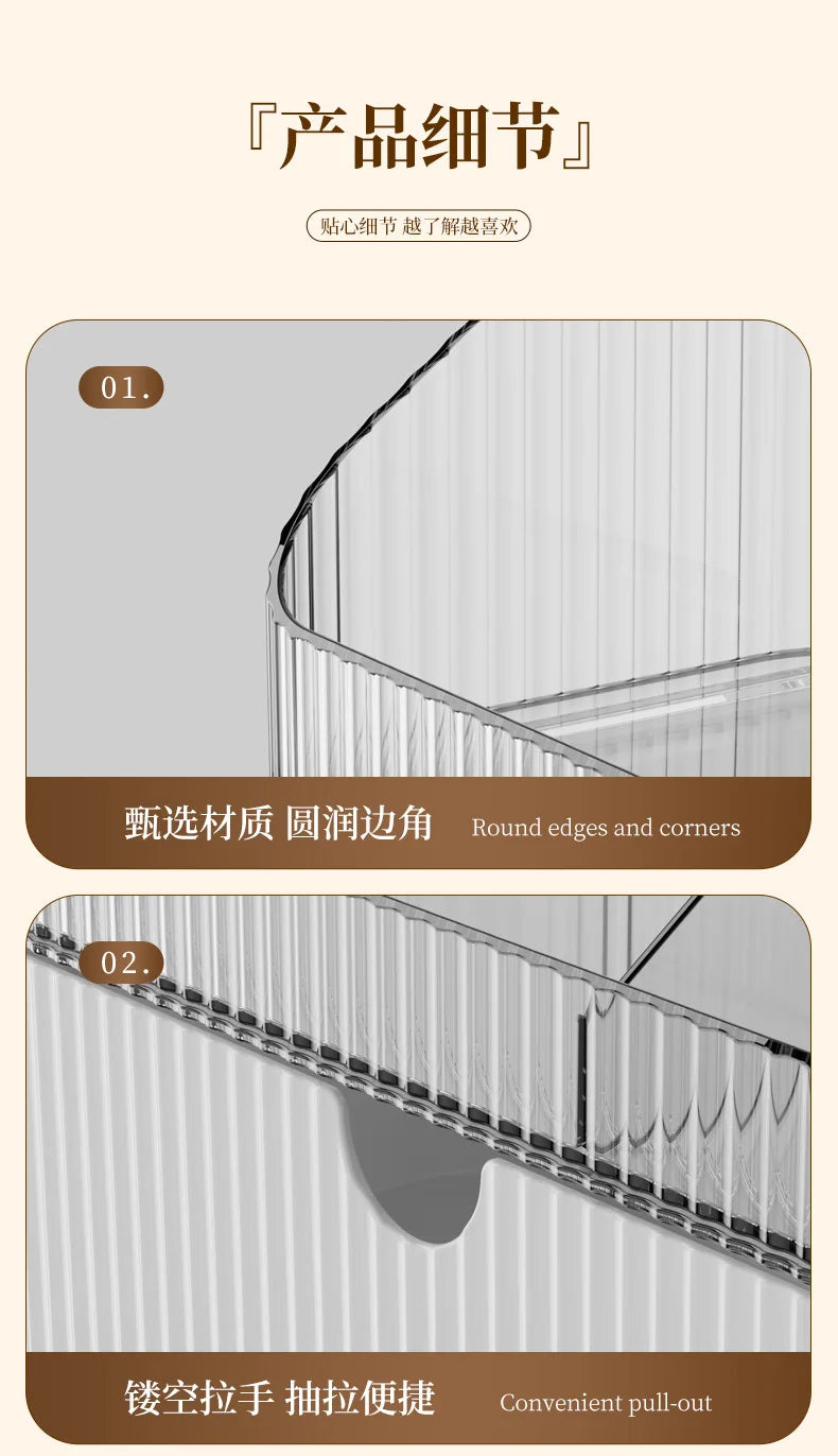 Bathroom Storage Boxes Transparent  Cosmetics Dormitory Accessories Organizer Modern Style Convenient Organization Home