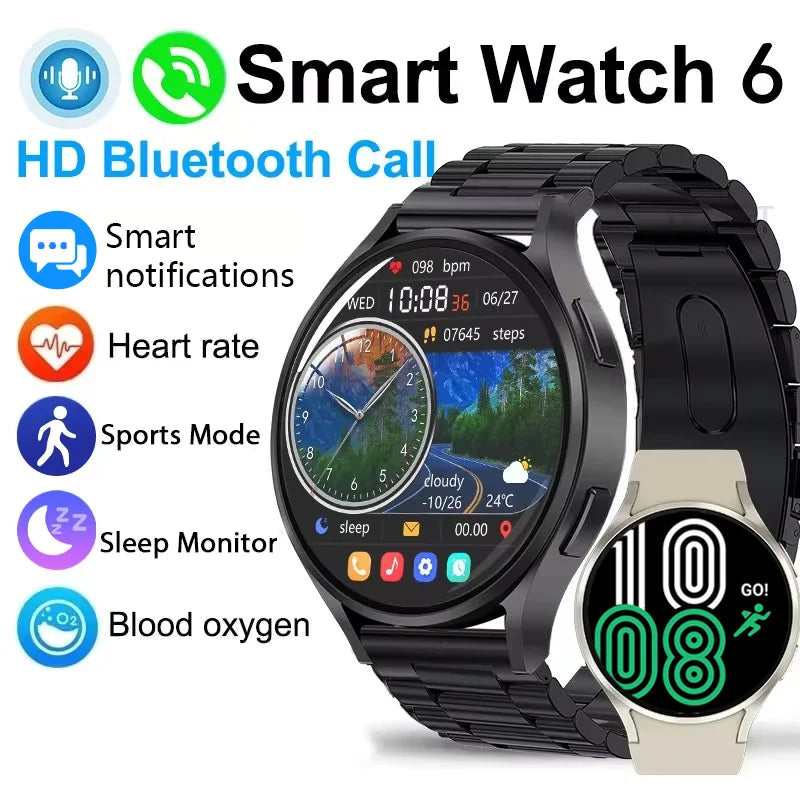 KESHUYOU New Women's Fashion Smart Watch 6 Bluetooth Calling Health Monitoring Alarm Men's Sports Smartwatch