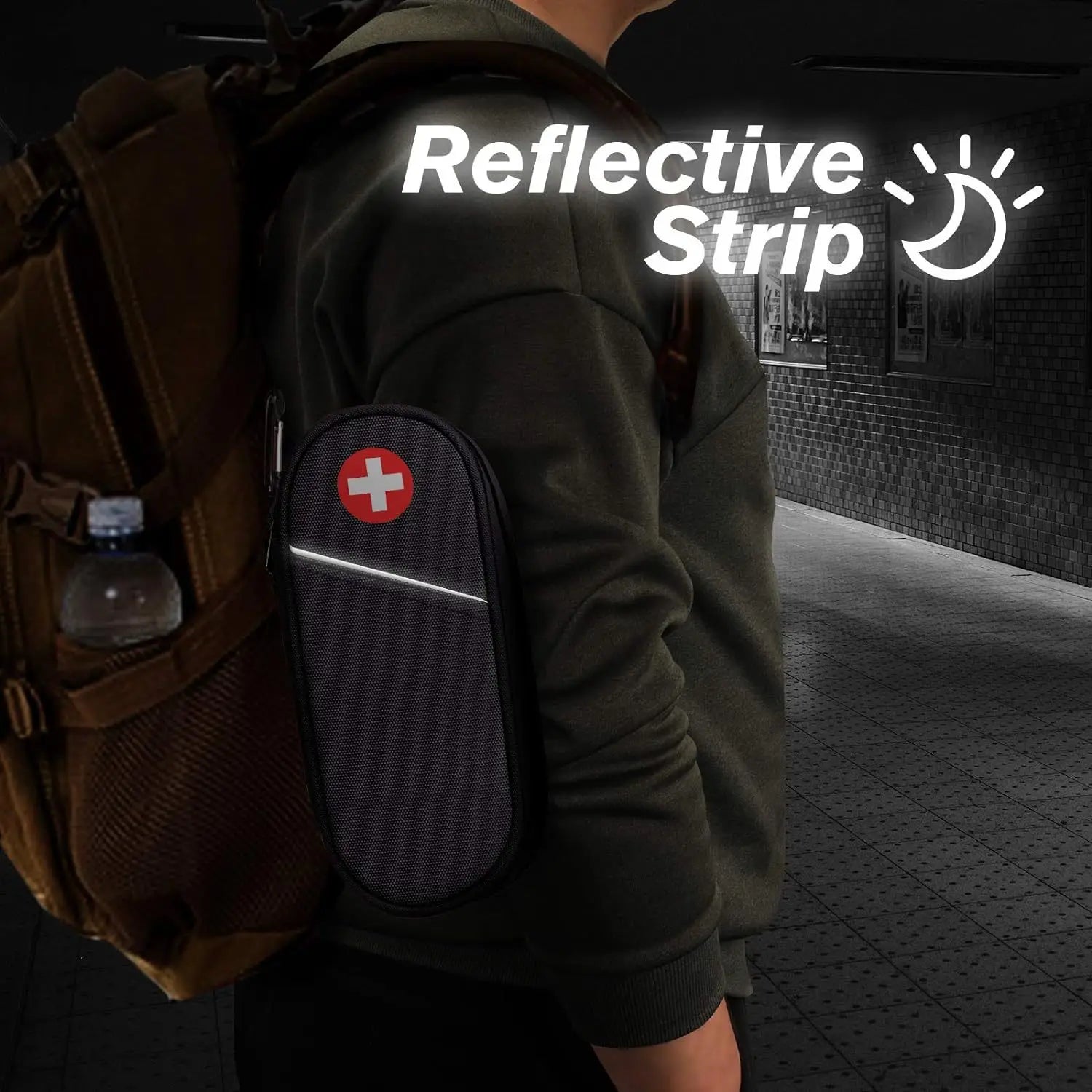 Outdoor EpiPen Medical Carrying Case Travel Medication Organizer Bag Emergency Medical Pouch Hold 2 EpiPens Medical Supply