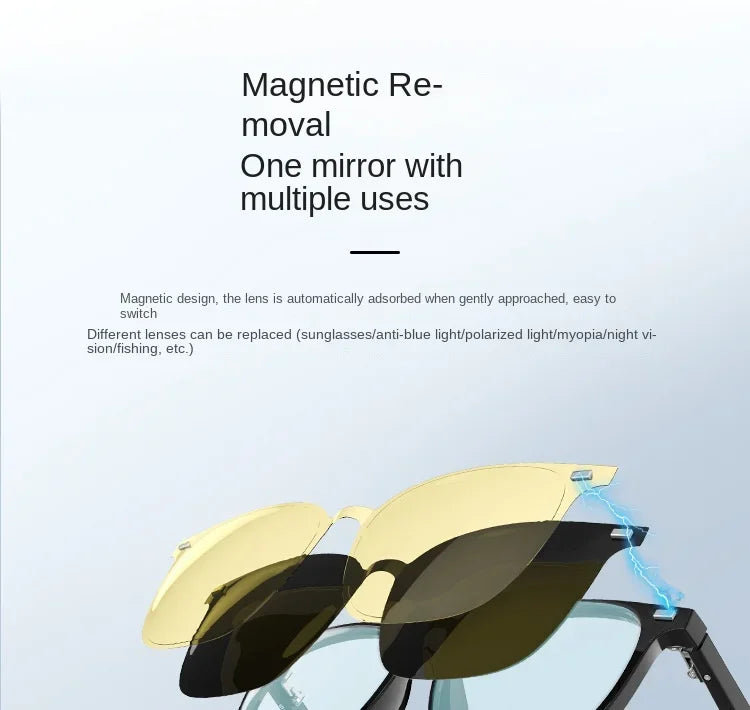 3-in-1 Smart Glasses Open Ear Music Hands-Free Calling Stereo Sound Wearable Headsets Smart Sports Anti-Blue Light Sunglasses