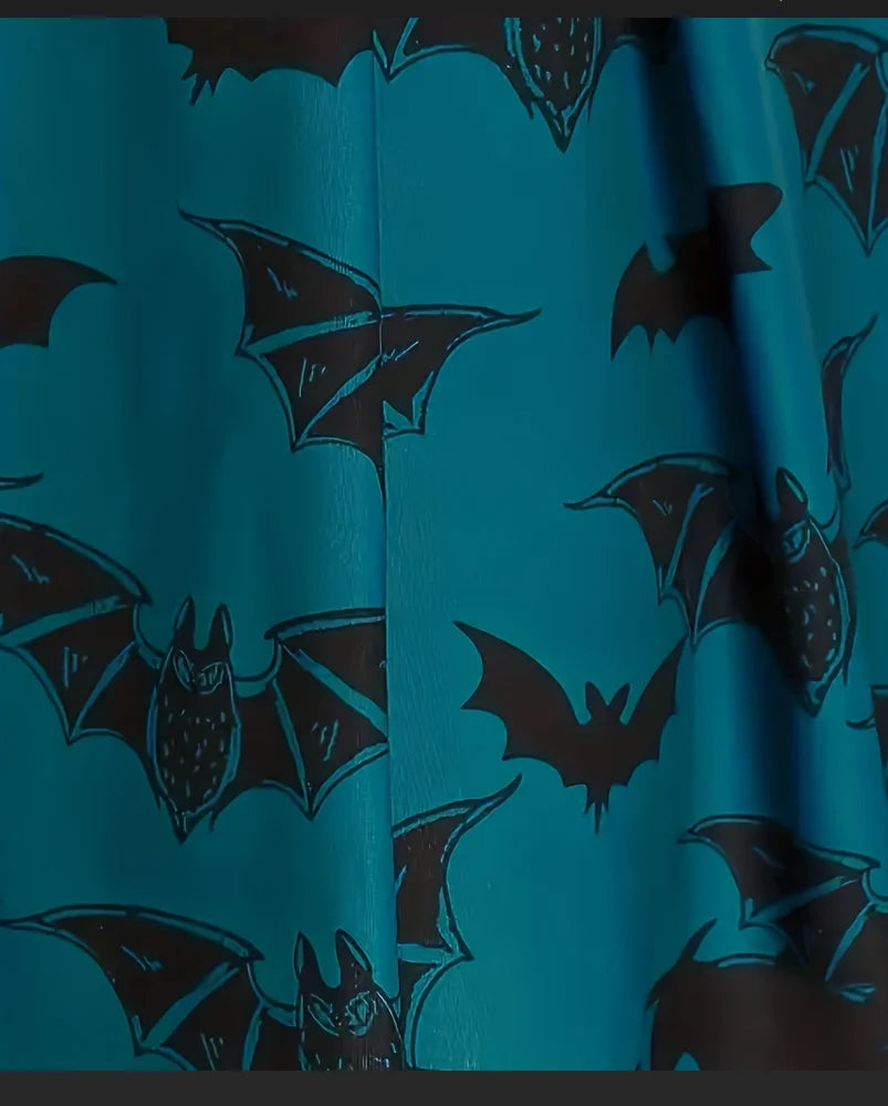 European and American fashion women's dress with bat print high waist sling A plus size dress SwiftNest