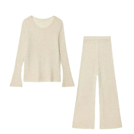 New European and American style women's clothing, lazy and fashionable, with metallic lines and waist cinched tops and pants SwiftNest