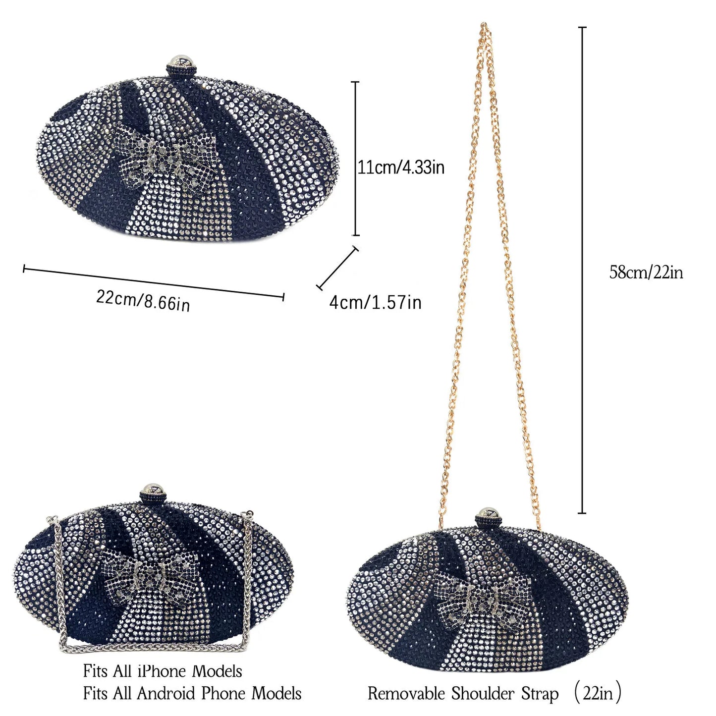 حذاء نسائي بتصميم إيطالي من فينوس تشان وحقيبة فراشة مرصعة بأحجار الراين - مثالي لحفلات الزفاف وإكسسوارات العرائس