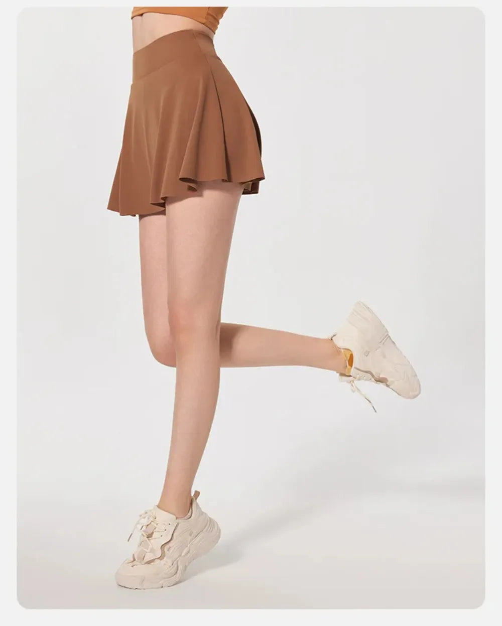 Summer Outdoor Sports Running Half-length Pleated Skirt Tennis Golf Fitness Short Skirt Pants Women's Slim High Waist