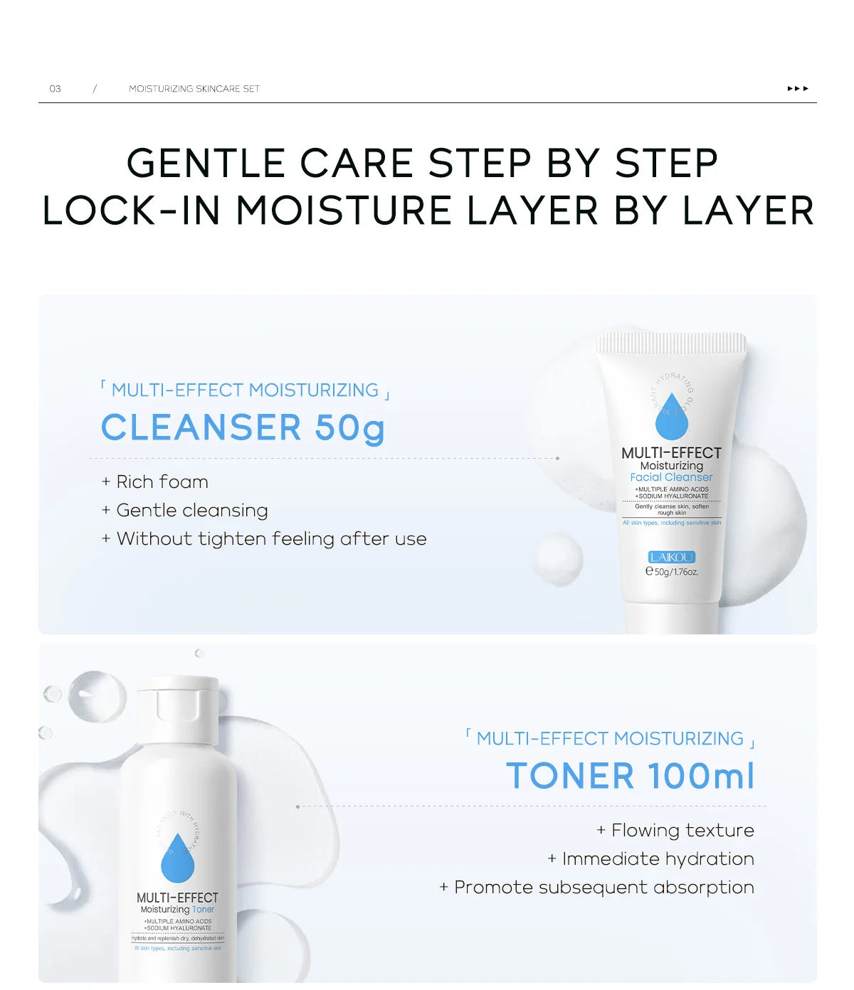 Professional 5 Piece Face Care Collection Intense deep Hydration Set For Dry Skin Daily Beauty Routine