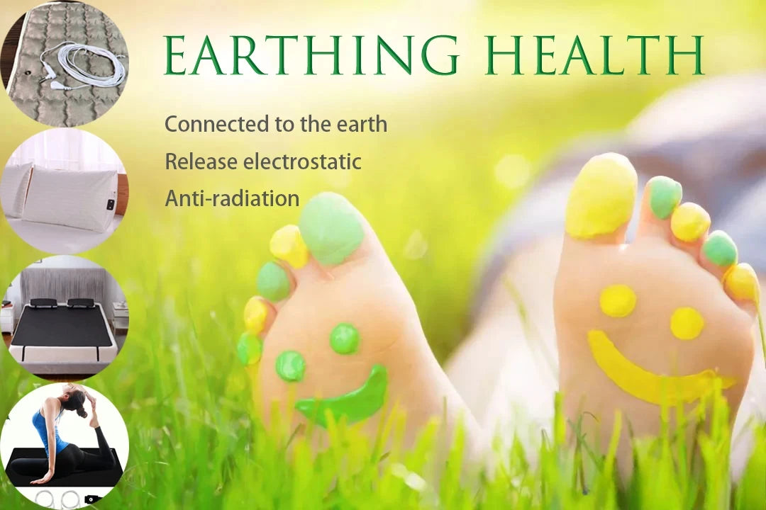 Earthing Bed Sheet Flat Sheet Earth AU Plugs/ UK Plugs/ EU Plugs Benefit Nature Health Well Grounded Gold Connection Earth Cord