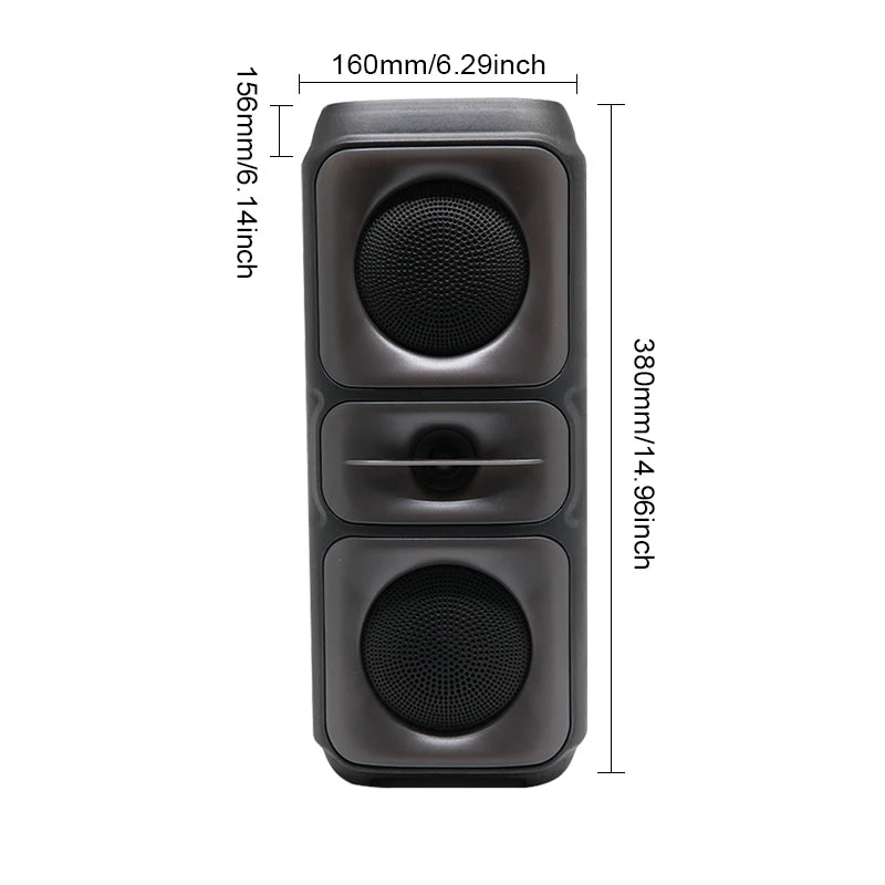 Super Large Outdoor Bluetooth Speaker RGB  Karaoke Double Horn Subwoofer Portable Wireless Column Bass Sound supports FM/TF