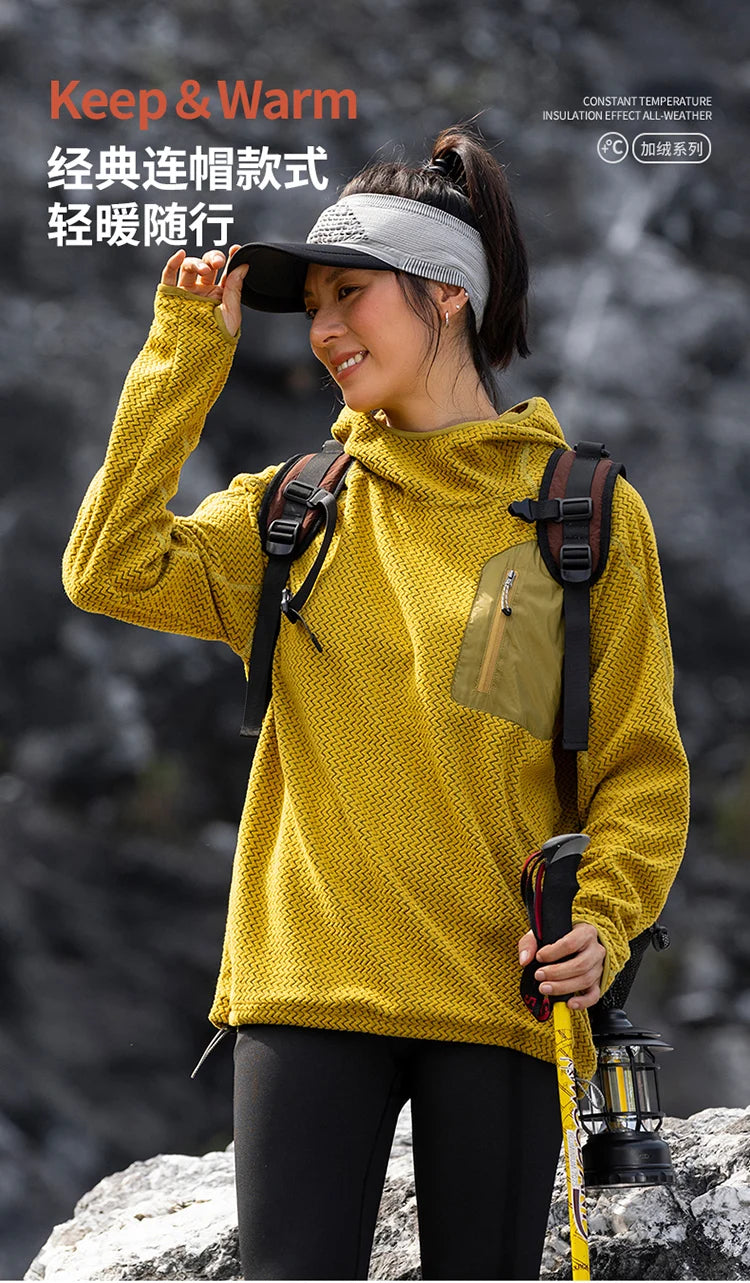 Outdoor Sport Hoodie Men Women Loose Casual Lightweight Warm Pullover Hooded Sweatshirts Couple Autumn Winter Hoody Tops