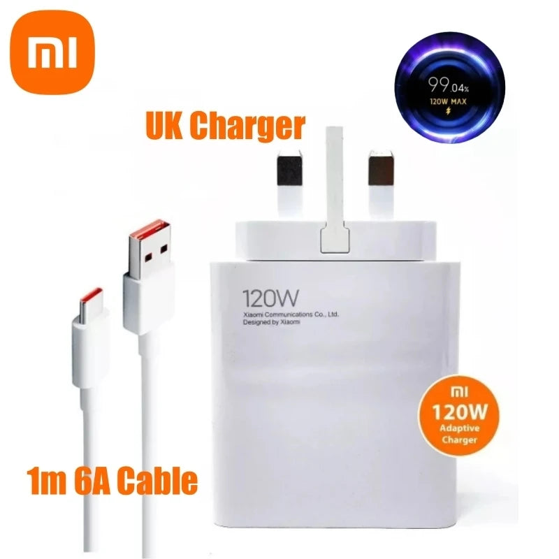 Xiaomi Original Charger Turbo Fast Charge 120W EU/US Hypercharge PD Adapter for Xiaomi POCO Redmi Note Black Shack Smart Phone