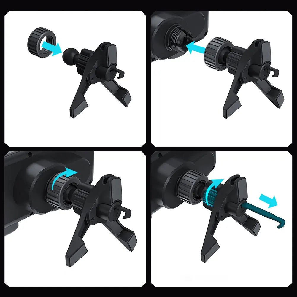 شاحن سيارة لاسلكي 15 وات، حامل هاتف بشاشة قابلة للطي بملف مزدوج، دوران باللمس، مناسب للهواتف الذكية/الأجهزة اللوحية/الأجهزة القابلة للطي