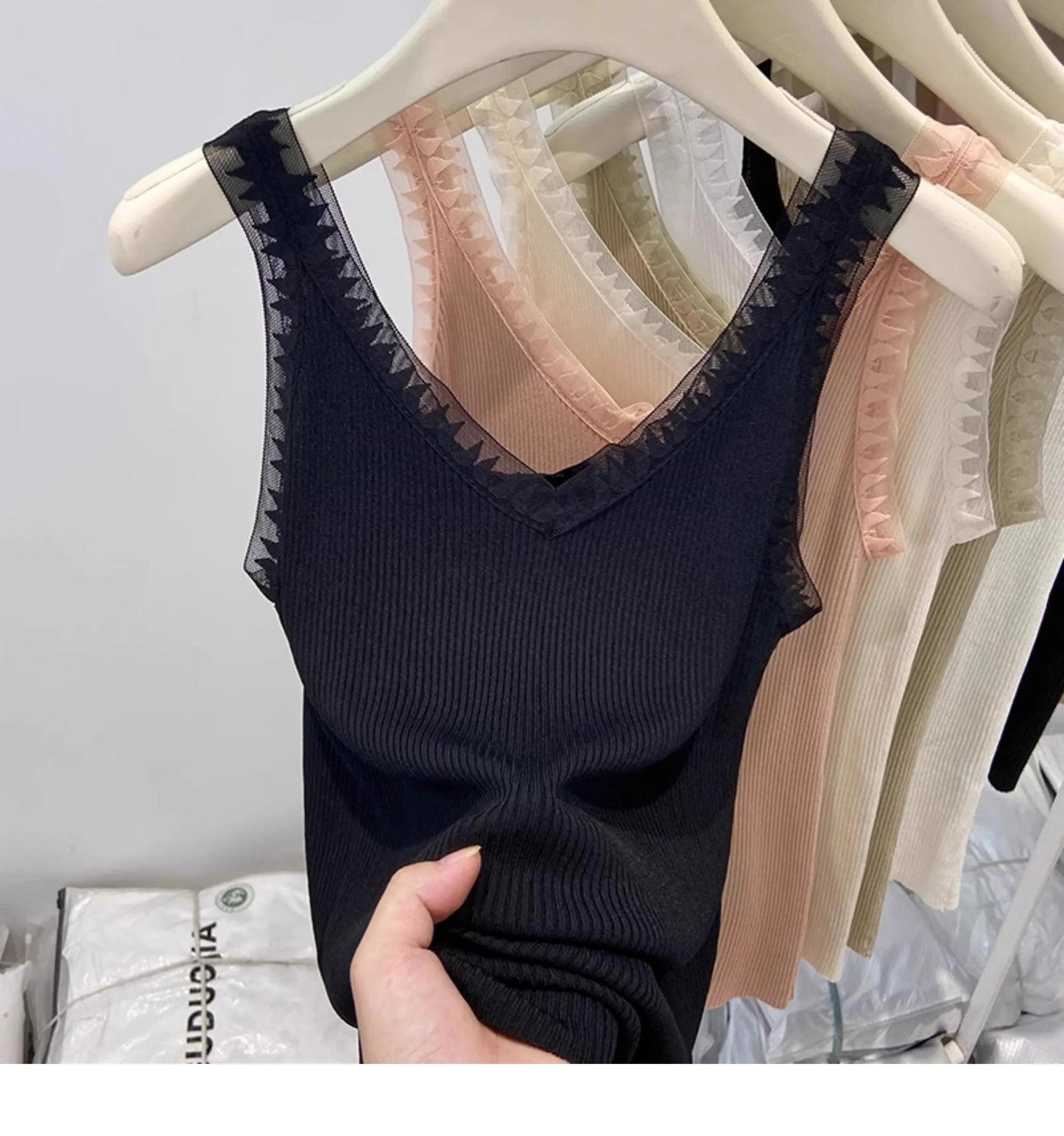 Women Summer Fashion Thin Knitted Undershirt Sleeveless Pullover Corset Top Half High Neck Comfortable Breathable Lace Tank Top SwiftNest