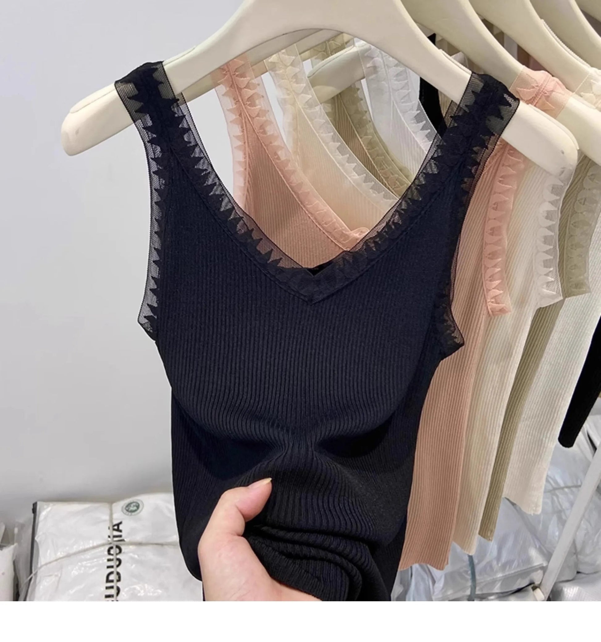 Women Summer Fashion Thin Knitted Undershirt Sleeveless Pullover Corset Top Half High Neck Comfortable Breathable Lace Tank Top SwiftNest