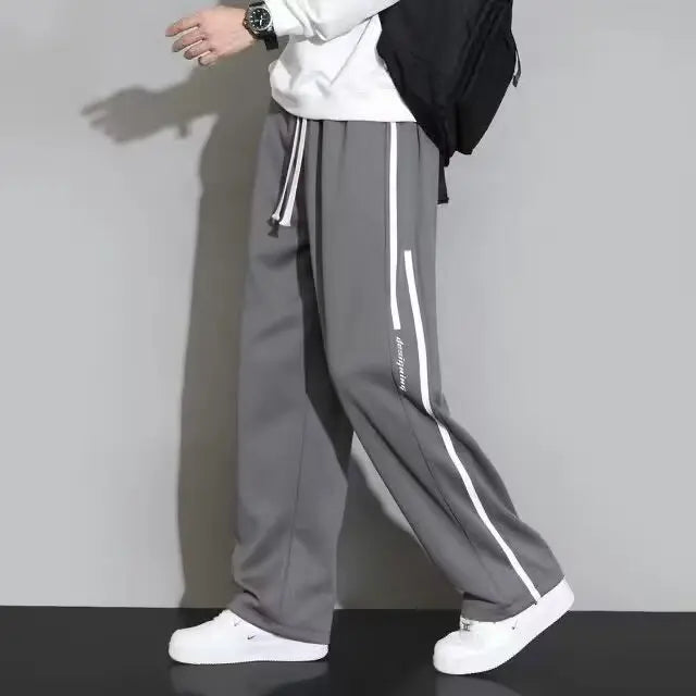 Fashion New Mens Pants  Trousers Sports Streetwear Male Loose Drawstring Summer  Pants  Casual Men  Straight Pants Trend R
