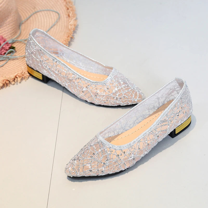 2024 Spring Summer Fashion New Casual Shallow Breathable High Heels Elegant Square Toe Thick Heel Mesh Women's Shoes NO:C1502