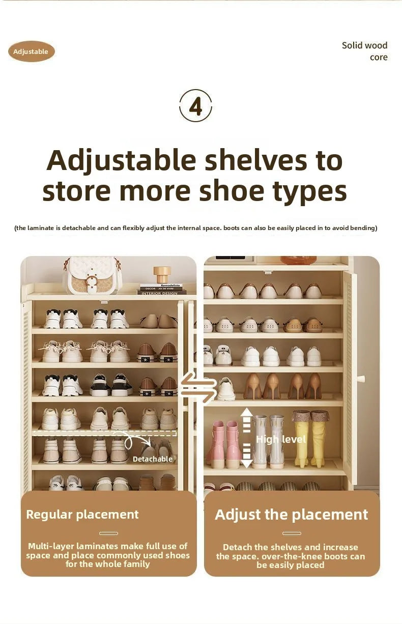 Home shoe cabinet multi-layer large-capacity shoe rack dustproof and breathable entrance storage cabinet
