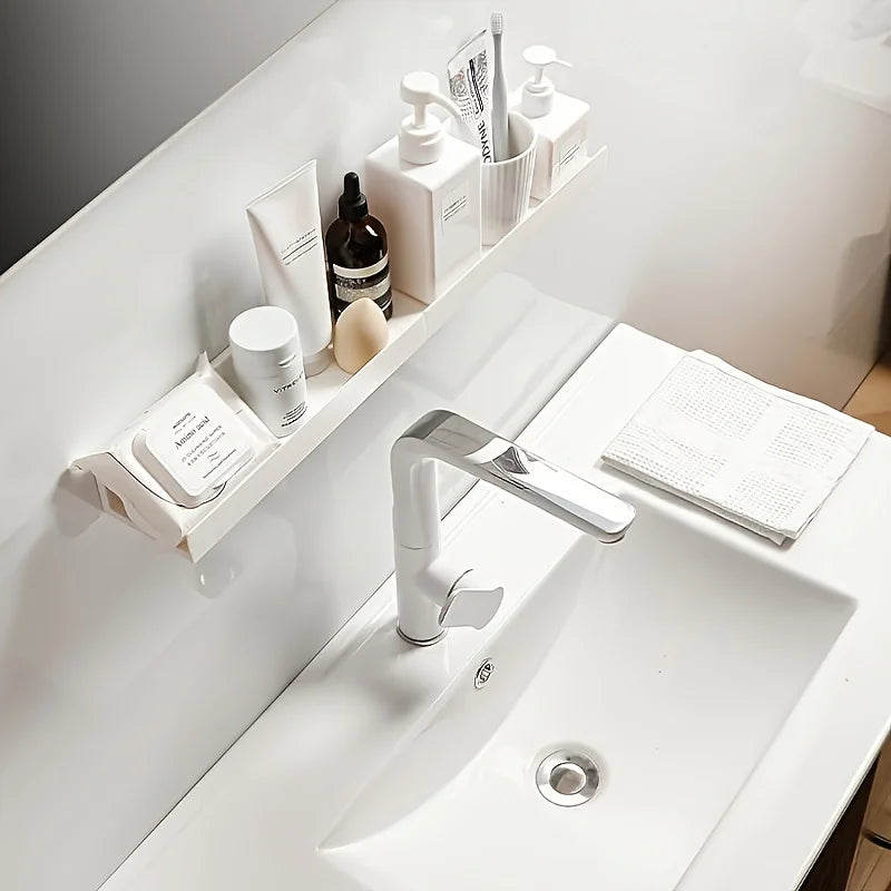 Bathroom Shelf Makeup Storage Organizer  Rack Self Adhesive No-drill Shelves Wall Shampoo Rack Shower Shelf