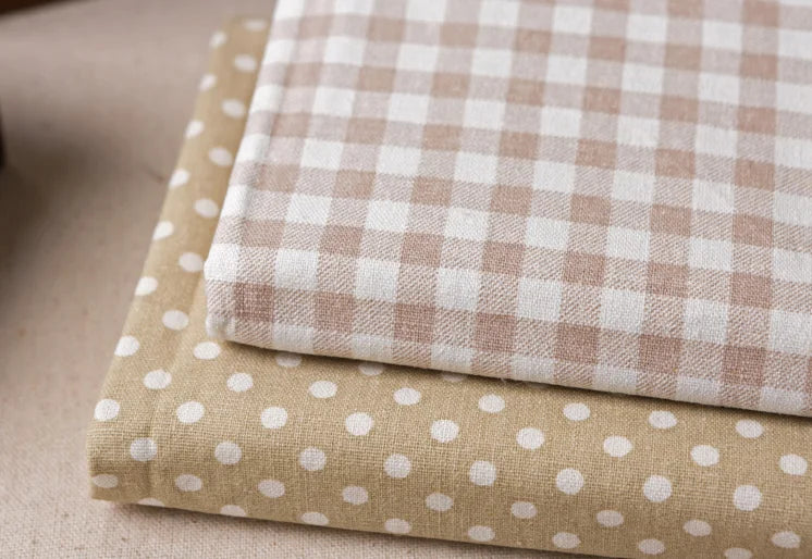 Linen Cotton Fabric Cloth For Patchwork Quilting Dot Fabrics DIY Bags Baby Clothing Dress Handmade Sewing Textile Materials