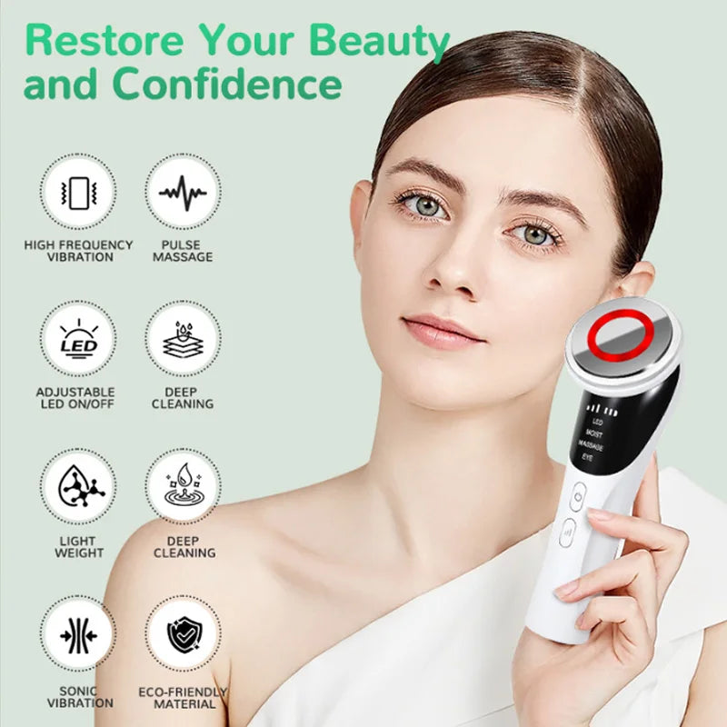 New Four in One Facial Care Device Neck Beauty Device Cold and Hot Compression Skin Revitalization Firming and Deep Cleansing