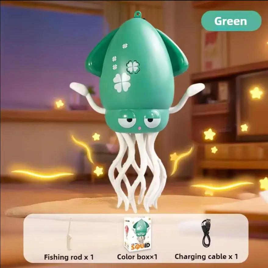 Kids Electronic Pet Toys Interactive Development Toys Induction Lying Flat Squid With Light&Music Tummy Time Gifts NEWDancing