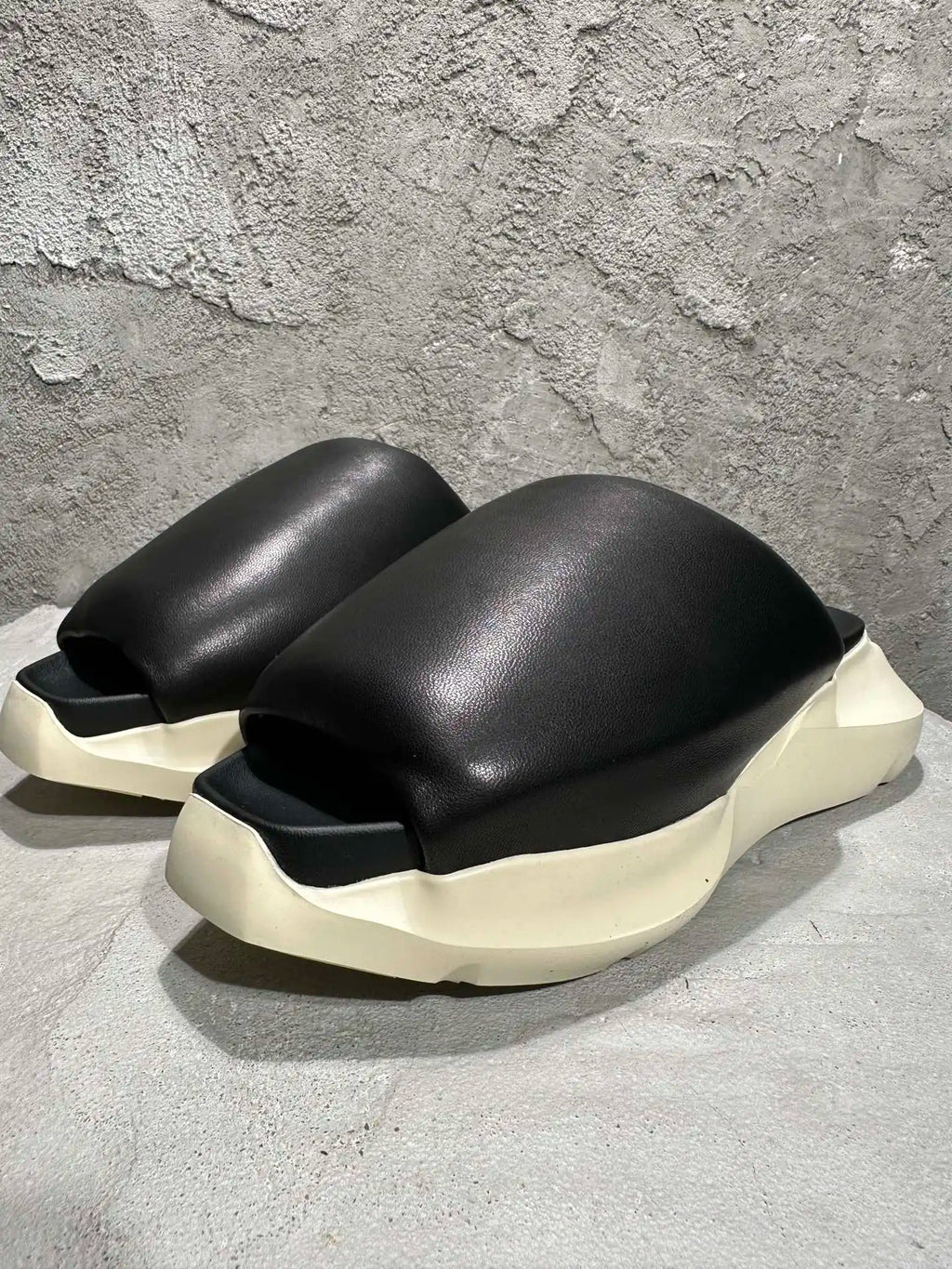 Men Platform Sandals Casual Leather Slipper Luxury Trainers Height Increasing High Street Summer Black Shoes