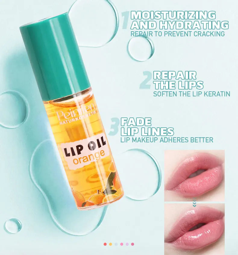 6PCS Fruit-Flavored Lip Balm Set Watery Lip Gloss Lip Oil Smooth Lip Lines Plump Lips Beauty Care Kit for Lip Hydration