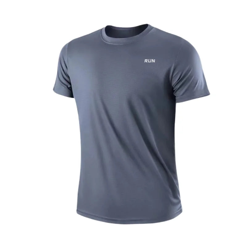 Men's Quick Dry Short Sleeve Gym Running Moisture Wicking Round Neck T-Shirt Training Exercise Gym Sport Shirt Tops Lightweight SwiftNest