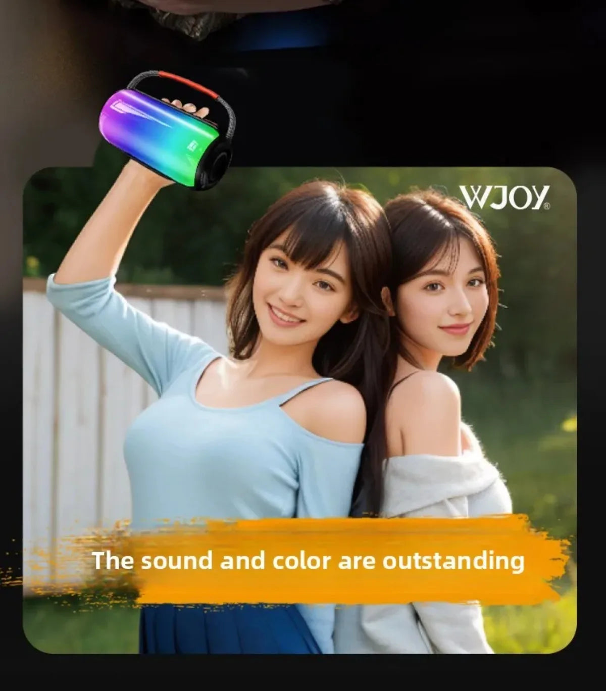 30W Bluetooth Speaker with Breathing Lamp Supports 2Pcs Tandem Portable Subwoofer Spatial Sound Effects 2400mAh Large Battery